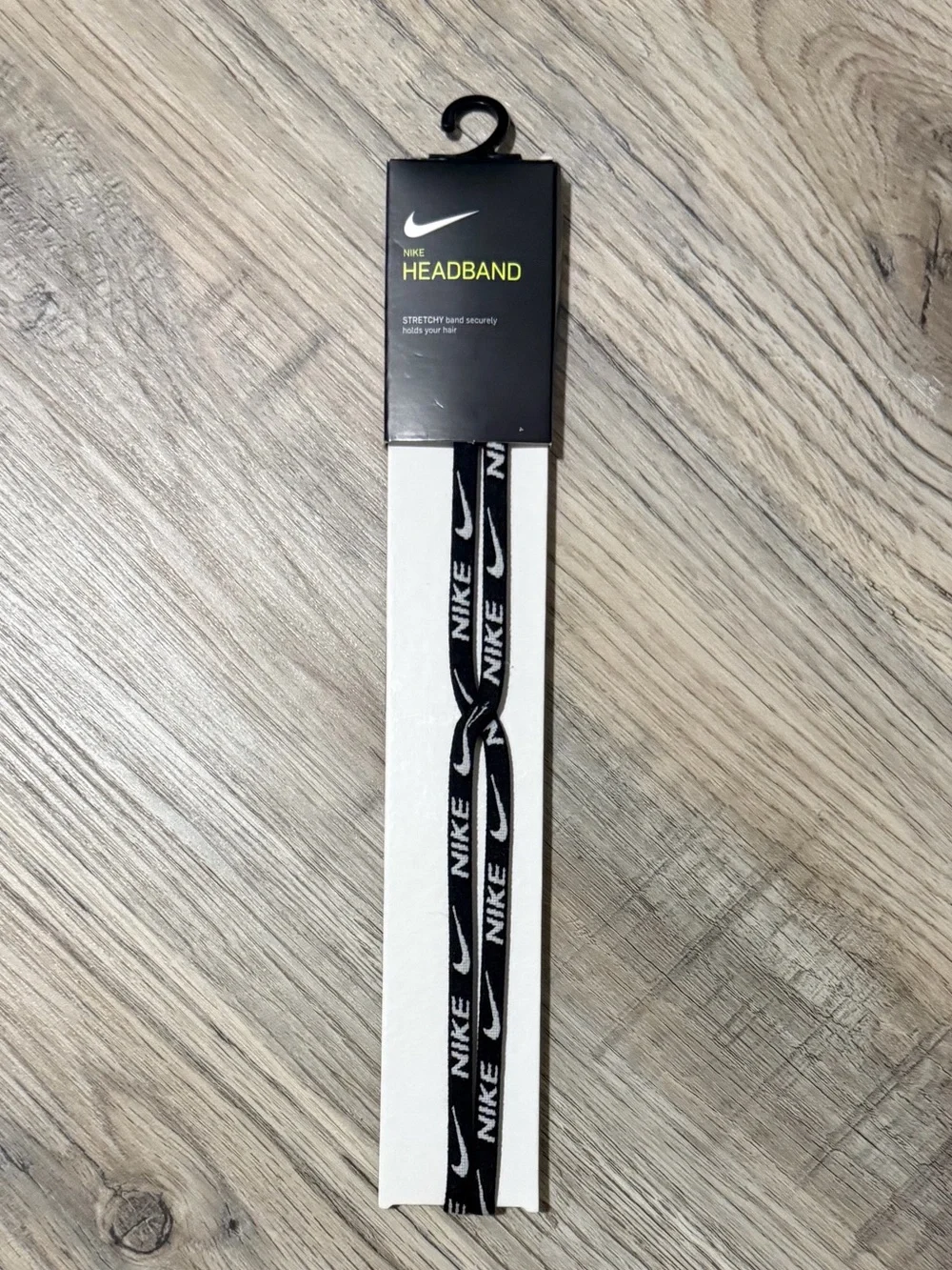 Nike Black and White Logo Headband Strap